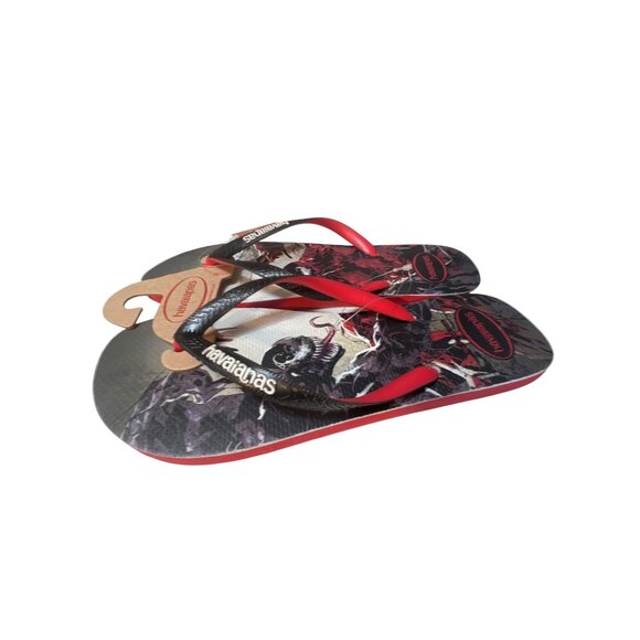 Marvel Venom Havaianas Flip Flops Size 13 Mens Black & Red Rubber Sandals - Picture 1 of 4